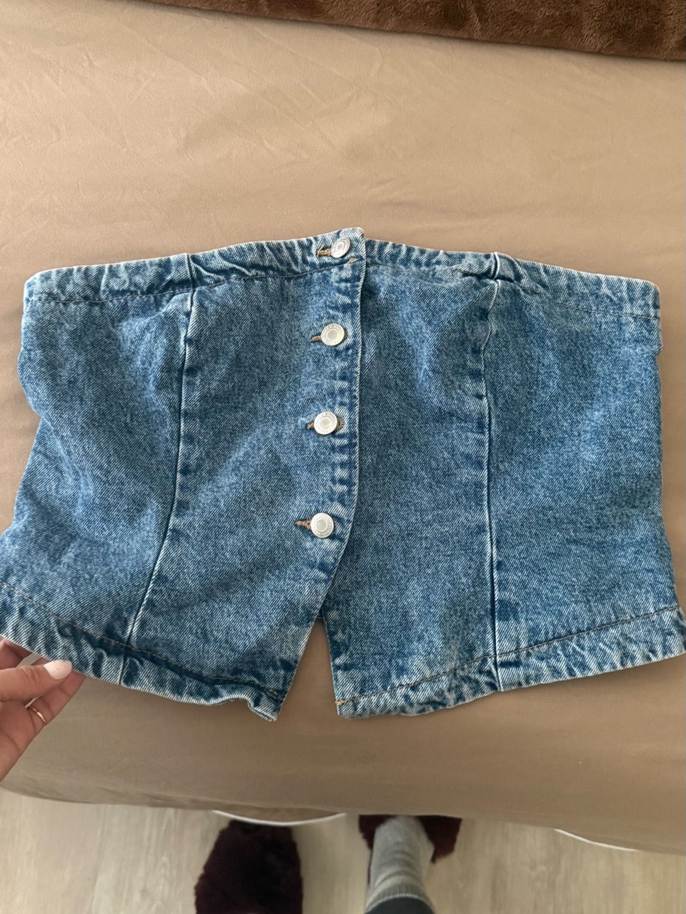 Denim Strapless Top